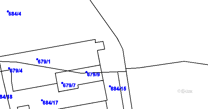 Parcela st. 684/14 v KÚ Hamry nad Sázavou, Katastrální mapa