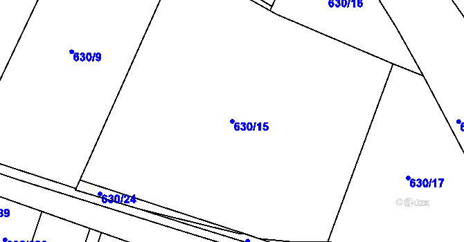Parcela st. 630/15 v KÚ Hamry nad Sázavou, Katastrální mapa