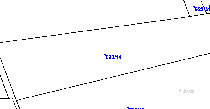 Parcela st. 822/14 v KÚ Hamry nad Sázavou, Katastrální mapa