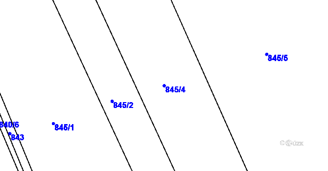 Parcela st. 845/4 v KÚ Hamry nad Sázavou, Katastrální mapa