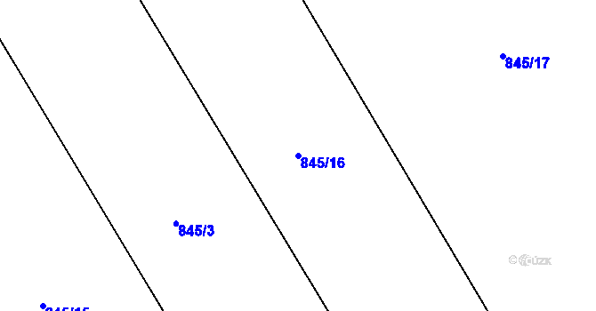 Parcela st. 845/16 v KÚ Hamry nad Sázavou, Katastrální mapa