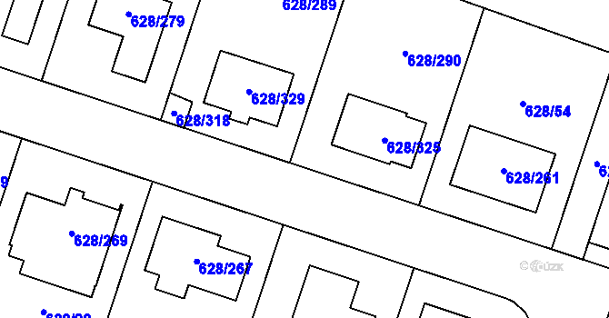 Parcela st. 628/51 v KÚ Hamry nad Sázavou, Katastrální mapa