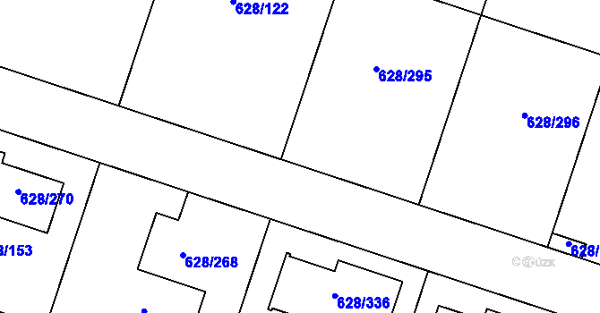 Parcela st. 628/124 v KÚ Hamry nad Sázavou, Katastrální mapa