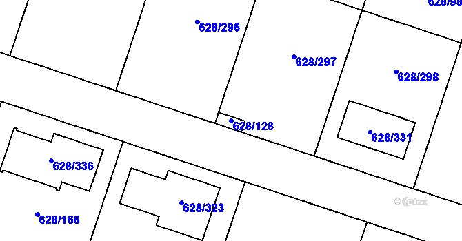 Parcela st. 628/128 v KÚ Hamry nad Sázavou, Katastrální mapa