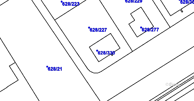 Parcela st. 628/330 v KÚ Hamry nad Sázavou, Katastrální mapa