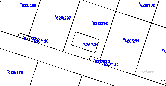 Parcela st. 628/331 v KÚ Hamry nad Sázavou, Katastrální mapa