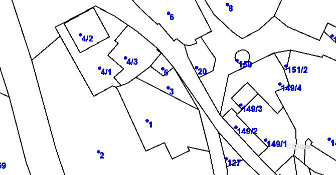 Parcela st. 3 v KÚ Najdek na Moravě, Katastrální mapa