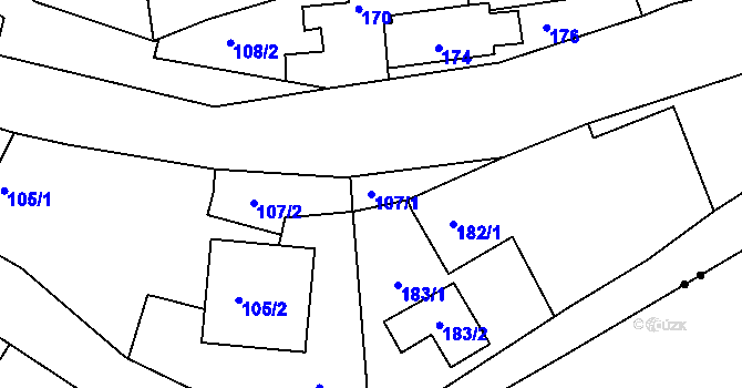 Parcela st. 107/1 v KÚ Najdek na Moravě, Katastrální mapa