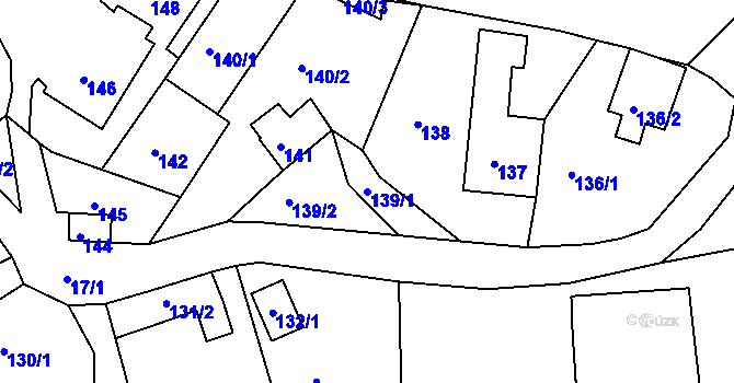 Parcela st. 139/1 v KÚ Najdek na Moravě, Katastrální mapa