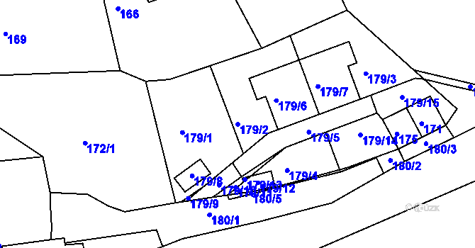 Parcela st. 179/2 v KÚ Najdek na Moravě, Katastrální mapa