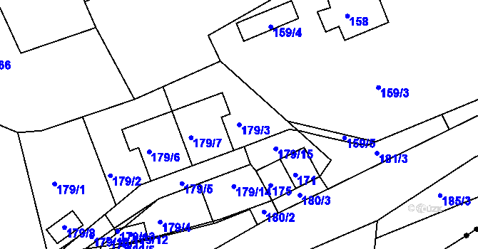 Parcela st. 179/3 v KÚ Najdek na Moravě, Katastrální mapa