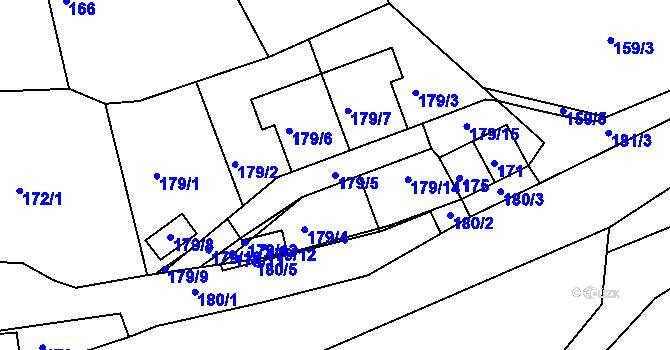 Parcela st. 179/5 v KÚ Najdek na Moravě, Katastrální mapa
