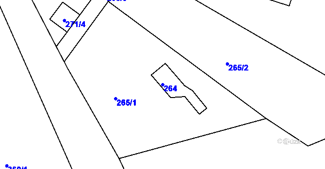 Parcela st. 264 v KÚ Najdek na Moravě, Katastrální mapa