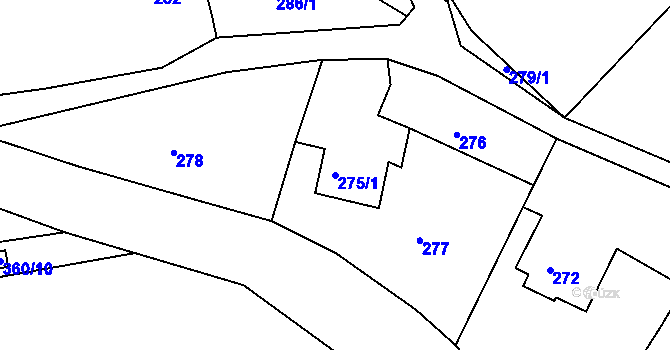 Parcela st. 275/1 v KÚ Najdek na Moravě, Katastrální mapa