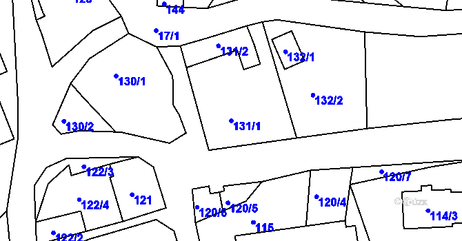 Parcela st. 131/1 v KÚ Najdek na Moravě, Katastrální mapa