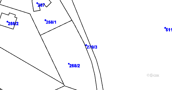 Parcela st. 279/3 v KÚ Najdek na Moravě, Katastrální mapa