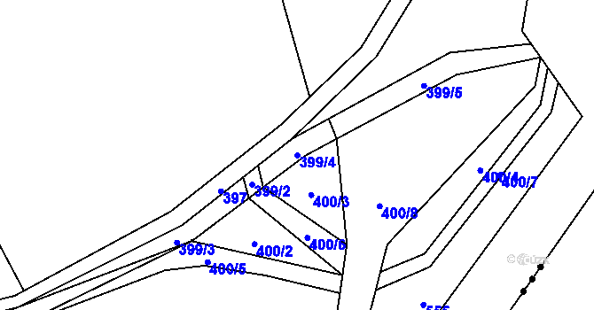 Parcela st. 399/4 v KÚ Najdek na Moravě, Katastrální mapa