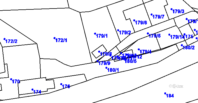 Parcela st. 179/8 v KÚ Najdek na Moravě, Katastrální mapa