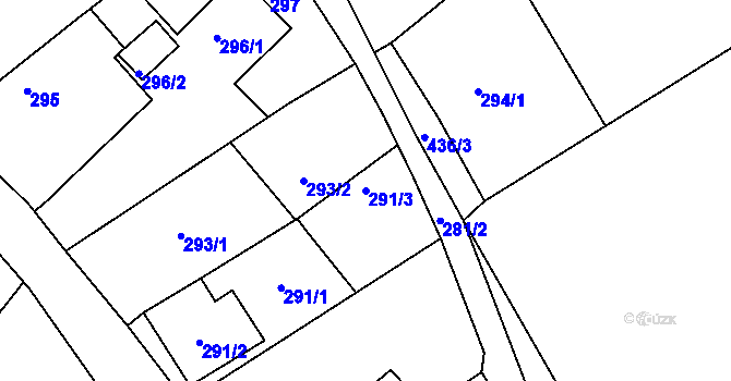 Parcela st. 291/3 v KÚ Najdek na Moravě, Katastrální mapa
