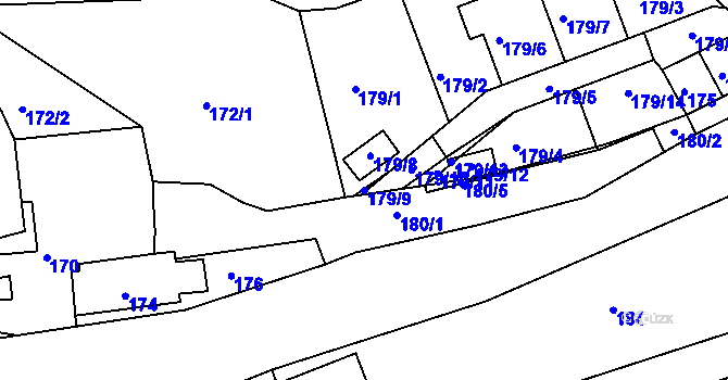 Parcela st. 179/9 v KÚ Najdek na Moravě, Katastrální mapa