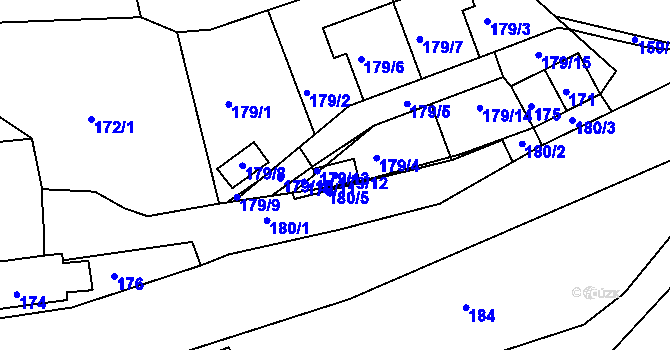 Parcela st. 179/12 v KÚ Najdek na Moravě, Katastrální mapa