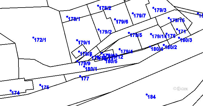Parcela st. 179/13 v KÚ Najdek na Moravě, Katastrální mapa
