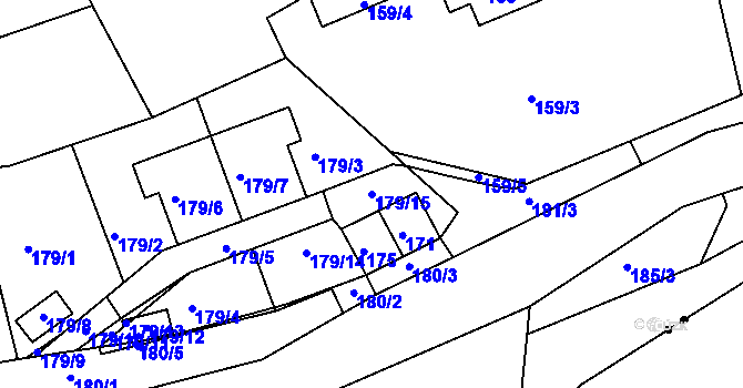 Parcela st. 179/15 v KÚ Najdek na Moravě, Katastrální mapa