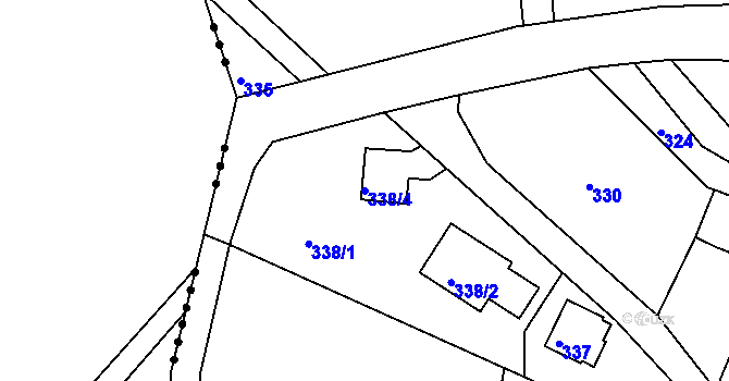 Parcela st. 338/4 v KÚ Najdek na Moravě, Katastrální mapa