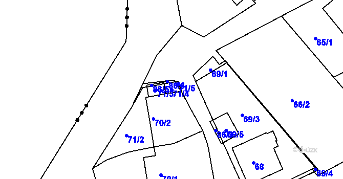 Parcela st. 71/4 v KÚ Najdek na Moravě, Katastrální mapa