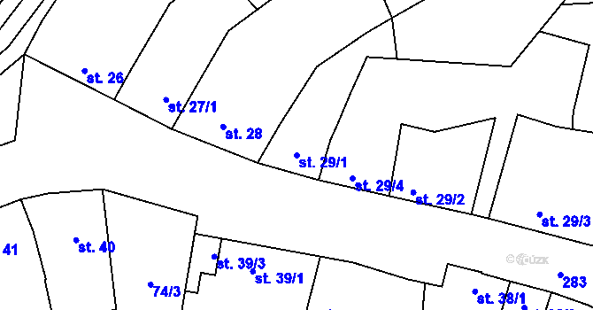 Parcela st. 29/1 v KÚ Haňovice, Katastrální mapa