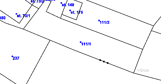 Parcela st. 111/1 v KÚ Haňovice, Katastrální mapa