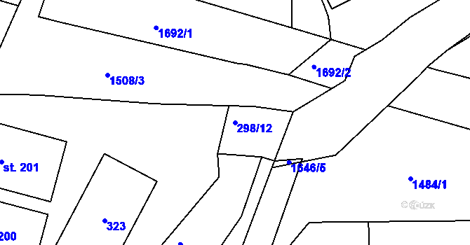 Parcela st. 298/12 v KÚ Nasobůrky, Katastrální mapa