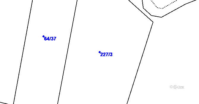 Parcela st. 227/3 v KÚ Nasobůrky, Katastrální mapa