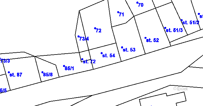 Parcela st. 54 v KÚ Nová Ves u Litovle, Katastrální mapa