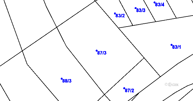 Parcela st. 87/3 v KÚ Nová Ves u Litovle, Katastrální mapa