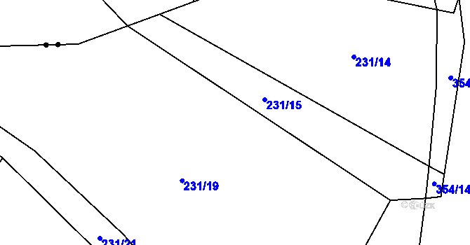 Parcela st. 231/16 v KÚ Nová Ves u Litovle, Katastrální mapa