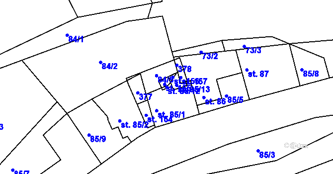 Parcela st. 85/12 v KÚ Nová Ves u Litovle, Katastrální mapa