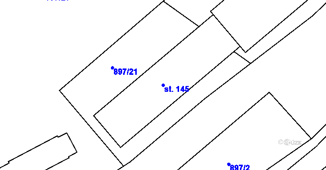 Parcela st. 145 v KÚ Hanušovice, Katastrální mapa