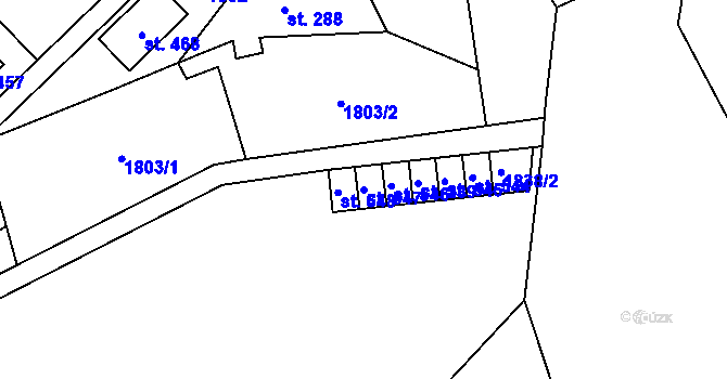 Parcela st. 547 v KÚ Hanušovice, Katastrální mapa