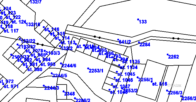 Parcela st. 666 v KÚ Hanušovice, Katastrální mapa