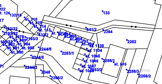 Parcela st. 794 v KÚ Hanušovice, Katastrální mapa