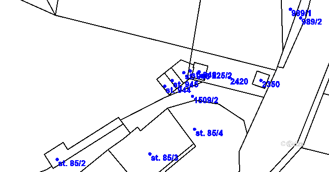 Parcela st. 944 v KÚ Hanušovice, Katastrální mapa
