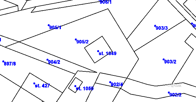 Parcela st. 1049 v KÚ Hanušovice, Katastrální mapa