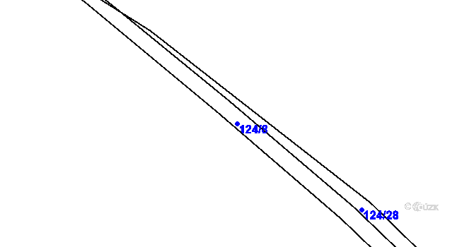 Parcela st. 124/8 v KÚ Hanušovice, Katastrální mapa