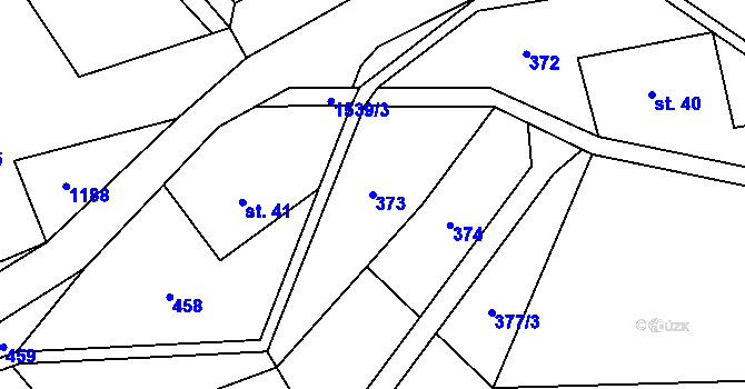 Parcela st. 373 v KÚ Hanušovice, Katastrální mapa