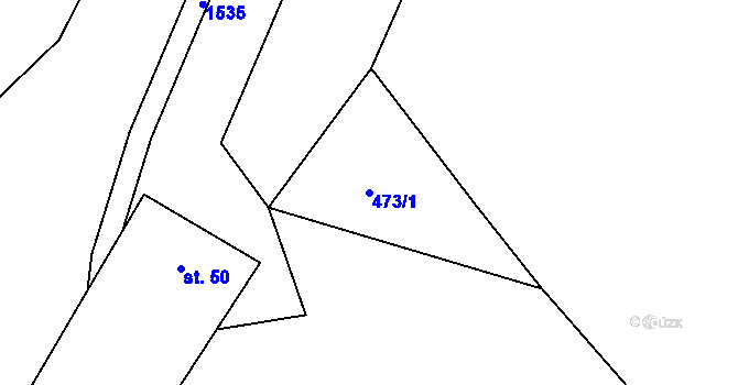 Parcela st. 473/1 v KÚ Hanušovice, Katastrální mapa