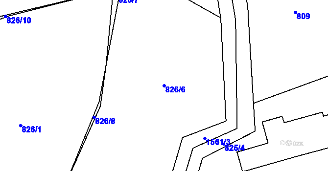 Parcela st. 826/6 v KÚ Hanušovice, Katastrální mapa