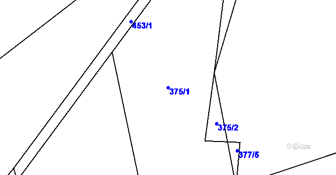 Parcela st. 375/1 v KÚ Hanušovice, Katastrální mapa