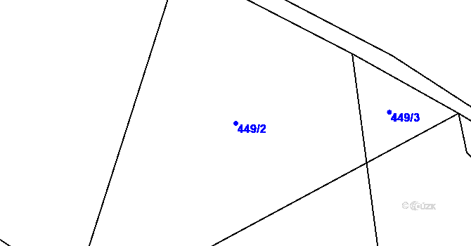 Parcela st. 449/2 v KÚ Hanušovice, Katastrální mapa