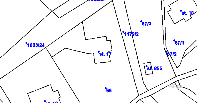 Parcela st. 17 v KÚ Harrachov, Katastrální mapa